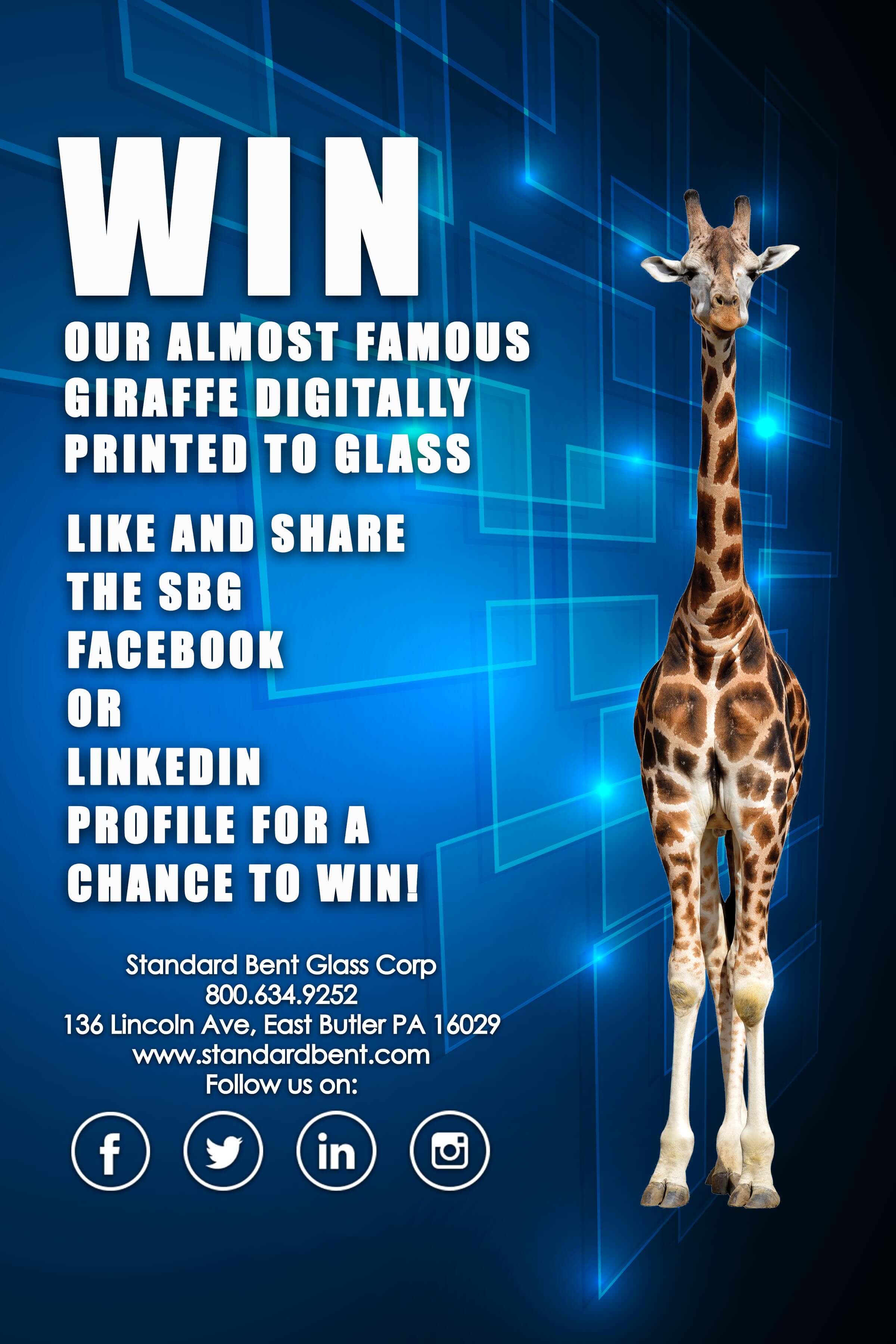 Win Our Digitally Printed Giraffe For GlassBuild 2017!